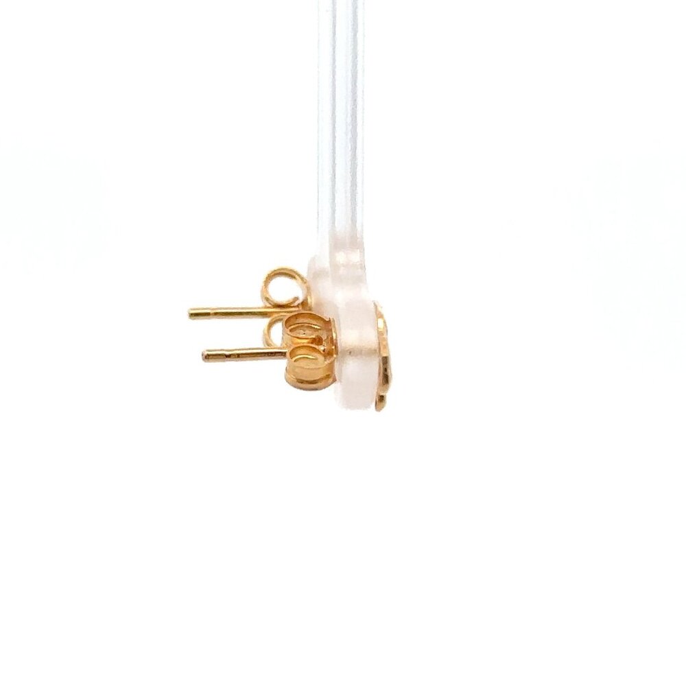 18K Gold Earrings Stud Car 1.43 grams - Picture 7 of 9